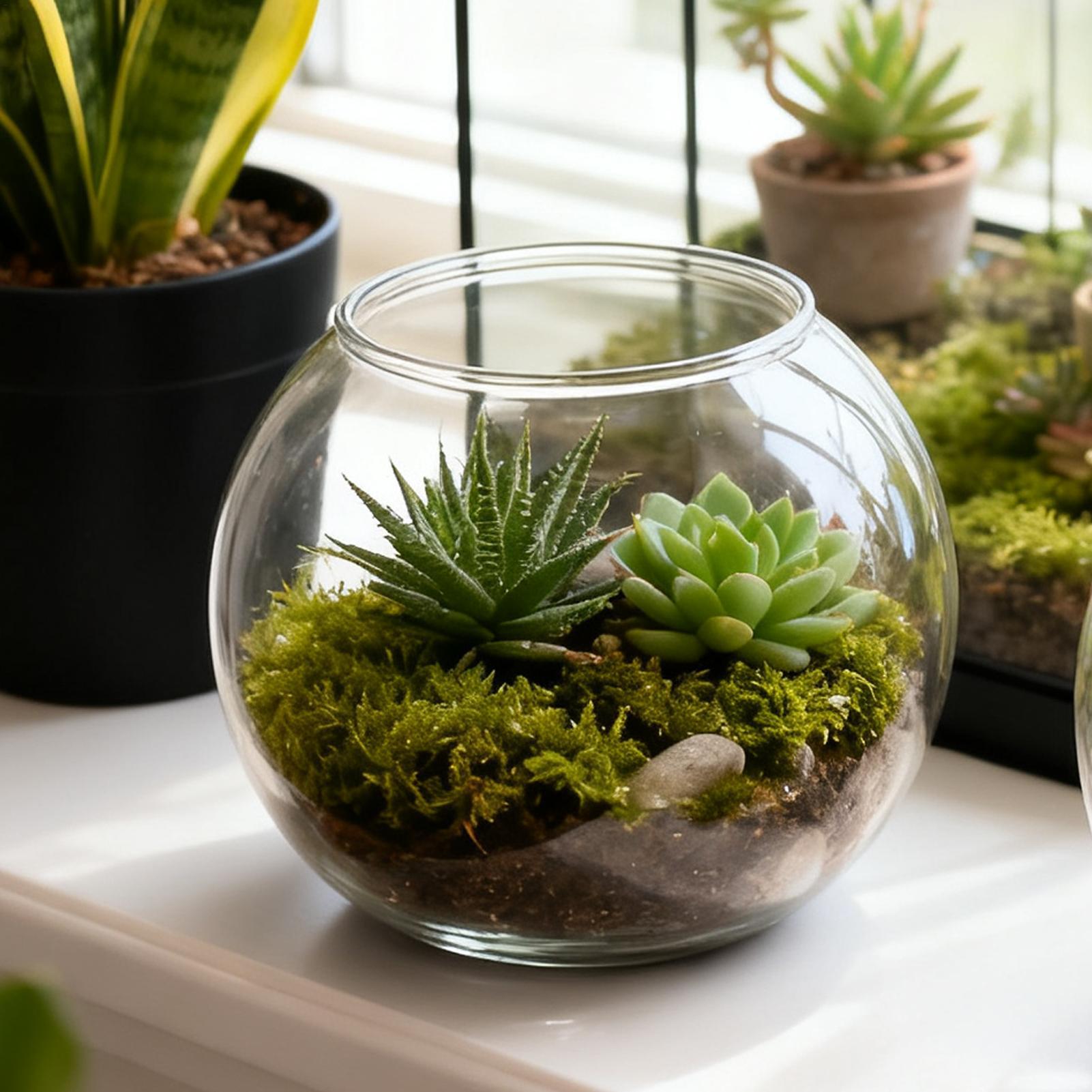 Marine Aquarium Aquascape - Bubble Bowl Space-Saving Aquarium Accessories Bubble