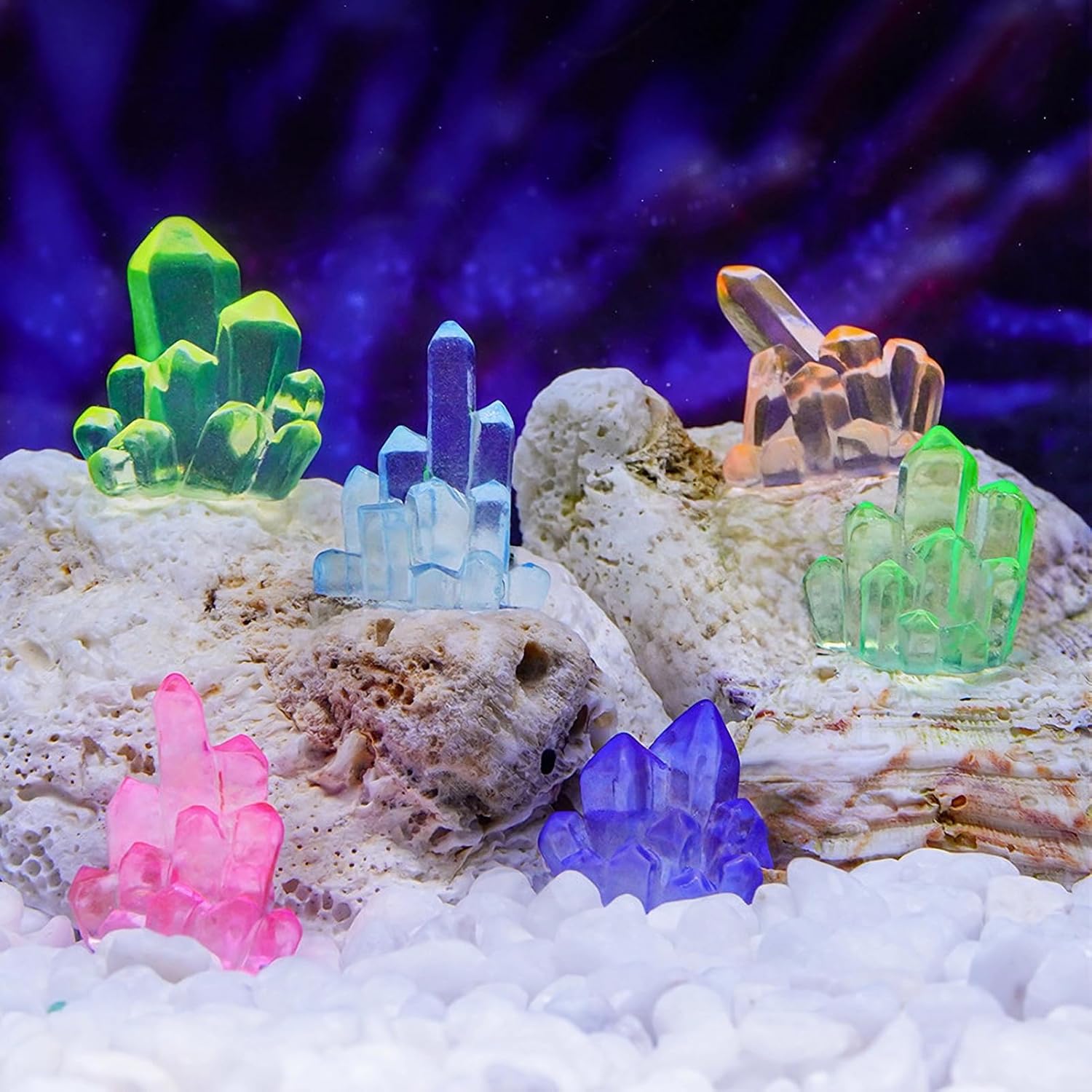 12pcs Glow in the Crystal Mini - Marine Aquarium Aquascape avis et prix