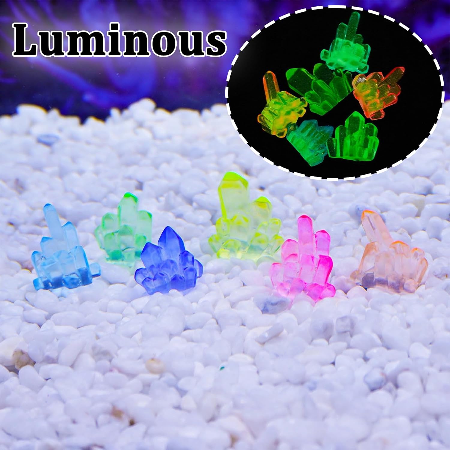 12pcs Glow in the Crystal Mini - Marine Aquarium Aquascape avis et prix