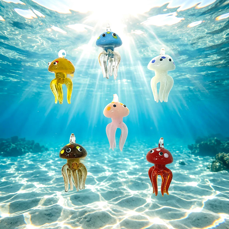 Colorful Mini Jellyfish Glass  - Aquarium And Marine avis et prix